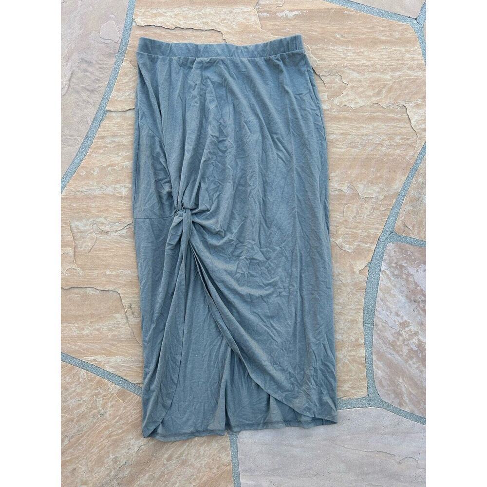 Z Supply sabina triblend knit midi skirt in Moss Grey - size L BZ NWT